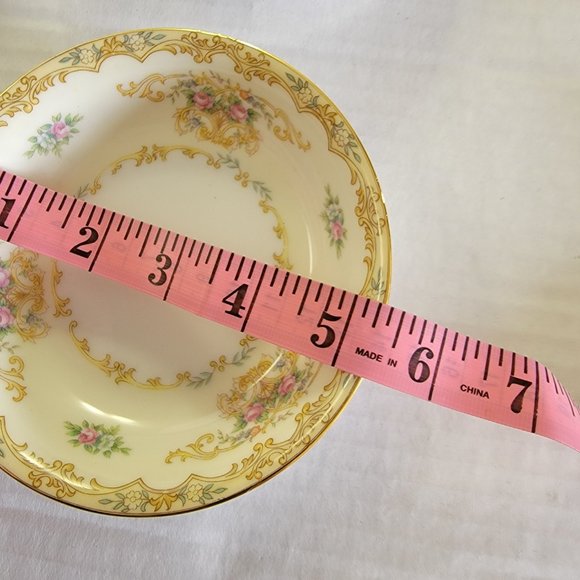 4 Noritake China Japan ACACIA Small Fruit Desert Bowls Golden Floral Pink Roses - Picture 6 of 7